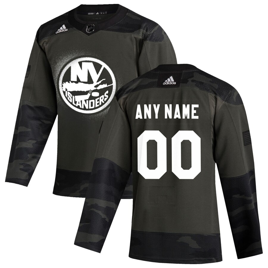 Cheap New York Islanders Adidas 2019 Veterans Day Authentic Custom Practice NHL Jersey Camo